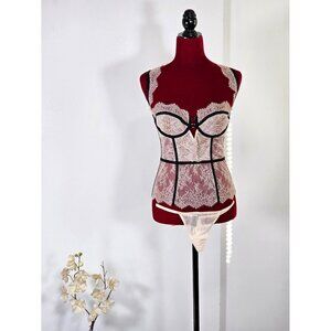 NWT Victoria's Secret Lace Rhinestone Balconette Corset Boudoir Bridal 36C 2259